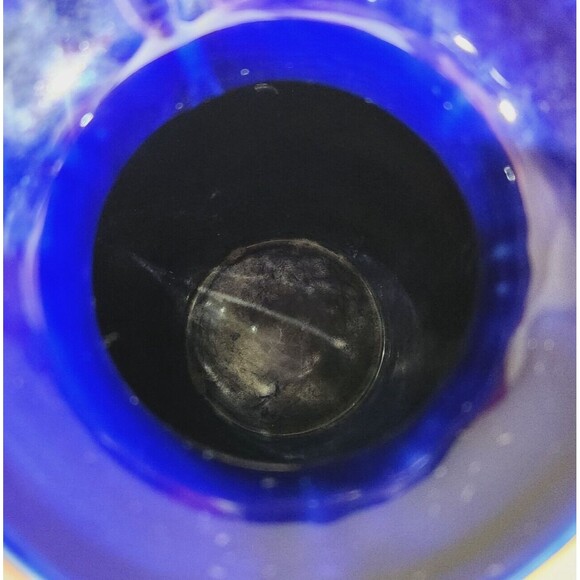 Vase Japanese Cobalt Blue 8.5" Handles Vintage Vtg Porcelain Peacock Bird Nature - Picture 11 of 14